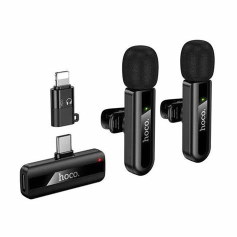 Hoco L20A Dual Wireless Lavalier Microphone – Type-C & Lightning